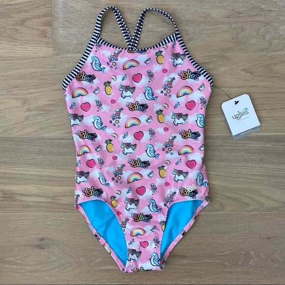 Dolfin Girls' Uglies Sweet Dreams Print One Piece Swimsuit NWT - Picture 1 of 3